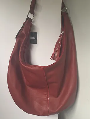 Mossimo Supply Co.  Large Tote Bag  With Zipper Cranberry Red Vegan Leather • $9.99