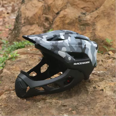 Adults Cycling Helmet Full Face Road Downhill Bicycle Black Helmet Detachable  • $55.58