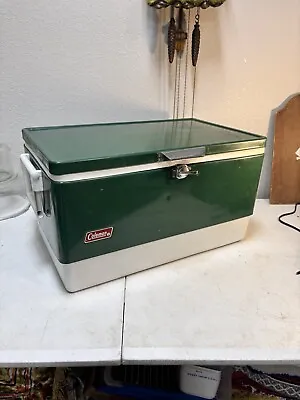 Vintage Coleman Green Metal Cooler EUC 1983 USA • $90