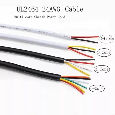 UL2464 24AWG 2/3/4/5/6/8/10Core Sheath Power Cord Soft Wire Signal Control Cable • $207.12