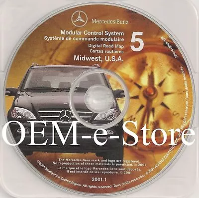 2000-2002 Mercedes ML320 ML430 ML500 ML55 Navigation CD Cover Midwest Map #5 CD • $59