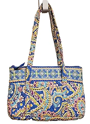 Vera Bradley Shoulder Bag Tote Capri Blue 2007 Paisley Quilted Retired • $15.99