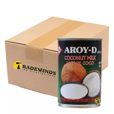 AROY-D COCONUT MILK - CASE OF 24 X 400ml TINS - BULK BUY • £38.95