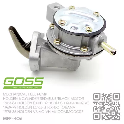 Goss Metal Top Mech Fuel Pump 6 Cyl 149-161-179-186 Red Motor [holden Eh-hd-hr] • $143.50