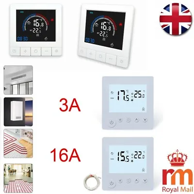 Room Controller Digital Underfloor Electric Heating Gas Boiler Sensor Thermostat • £13.99