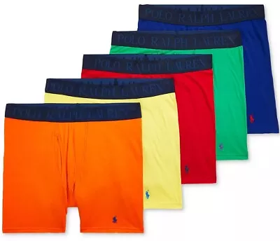 5 Polo Ralph Lauren Stretch Boxer Briefs Cooling Cotton Modal Men's 5-Pack $69 • $44.90