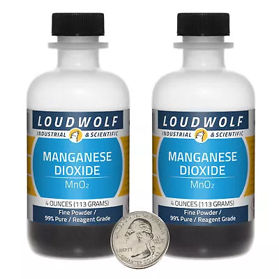 Manganese Dioxide / 8 Ounces / 2 Bottles / 99% Pure Reagent Grade / Fine Powder • $17.99