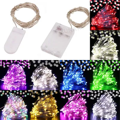 £3.66 • Buy Fairy String Lights Battery Operated Mini LED Silver Wire Xmas Home Party Decor