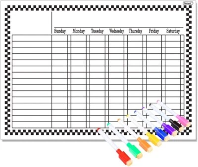 £9.99 • Buy Weekly Planner Dry Wipe A3 Magnetic Meal Planner Magnet Fridge Calendar Daily UK