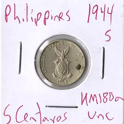 Coin Philippines (US Admin) 5 Centavos 1944 S KM180a • $1.29