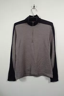 Icebreaker Sport 320 Merino Wool Quarter Zip Jumper Layer Womens Medium • £34.99