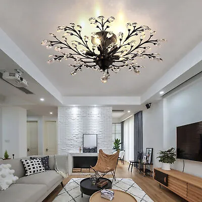$75 • Buy Vintage Branches Crystal Chandelier 5 Light Pendant Lamp,Bedroom Ceiling Fixture