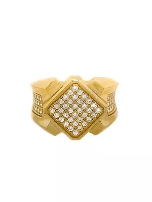 14k Gold Micro Pave CZ Men’s Yellow Gold Ring Size 11 • $899.99