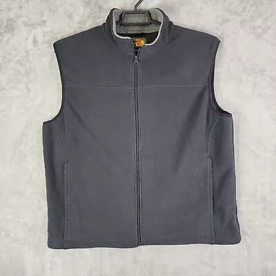 Mens Black Bass Pro Shop Fleece Zipper Vest Mock Neck Size XL • $14.44