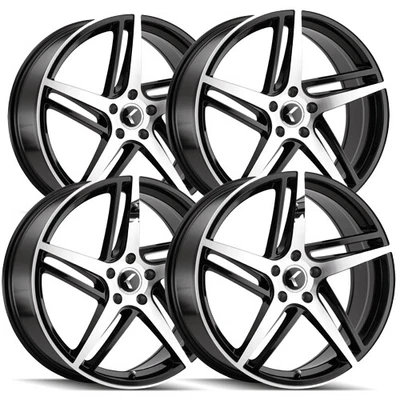 $747.96 • Buy (Set-4) Kraze KR195 Milano 18x8 5x112 +40mm Black/Machined Wheels Rims 18  Inch