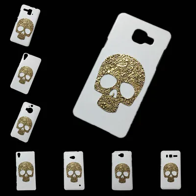 $9.31 • Buy For Phones 3D Retro Metal Skull White Hard Back Protective Skin Case Cover