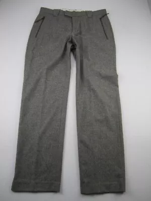 Mens 34x32 Polo Ralph Lauren Merino Wool Soft Gray Zipper Pocket Pants Vintage • $39