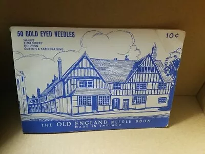 Vintage  The Old England Needle Book  With Gold Eyed Needles • $7.66