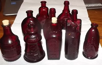 Wheaton Glass Ruby Red Glass Mini Bottles Lot Of 10 Bottles 3  • $29.99