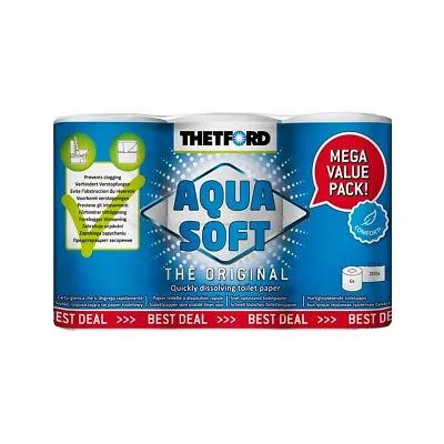$13.25 • Buy Thetford Aqua Soft Toilet Paper Rolls - 6 Pack