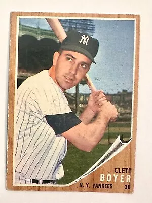 1962 Topps Clete Boyer Rookie #490 New York Yankees Vg-ex • $5.88