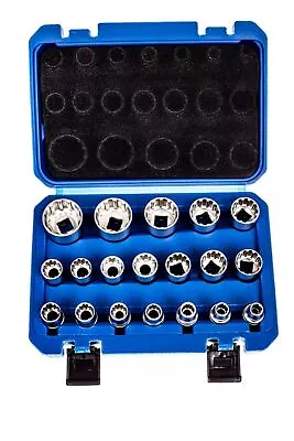 S-19GL12 1/2  Gear Lock Socket Set 19pc Multi Fit 8-32mm Hex Double Hex T-Star • $33.09