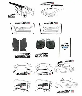 1969 Mustang Coupe Deluxe Weatherstrip Seal Kit Roof Doors Trunk • $259.95