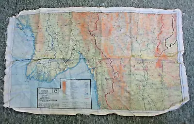 WWII Royal Air Force  Silk  Map French Burma  / Siam Sheet 44/D • £18