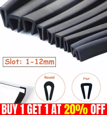 Black Rubber U Channel Edging Trim Seal Door Window Edge Protector Strip U-shape • £7.25