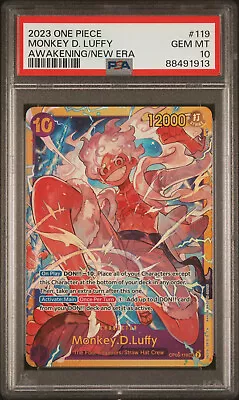 Monkey D. Luffy OP05-119 SEC PSA 10 Awakening Of New Era - One Piece English • $39