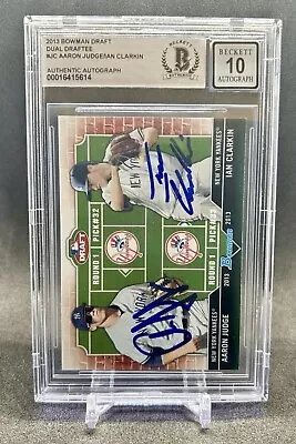 2013 Bowman Draft #DD-JC Dual Draftee Aaron Judge Ian Clarkin Signed BAS 10 Auto • $299