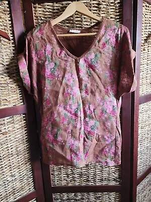 Talia Benson Pullover Stylish Wear Linen Blouse Top Size S-M Women's Italy  • $19.99