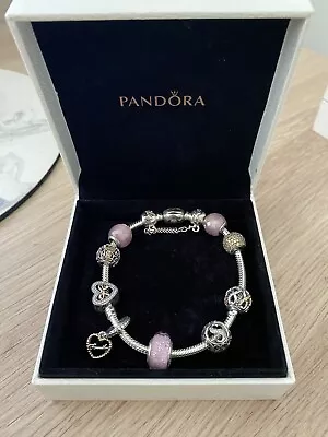 Pandora Charm Bracelet With Genuine Charms In Box All Stamped Ale 925 • $275