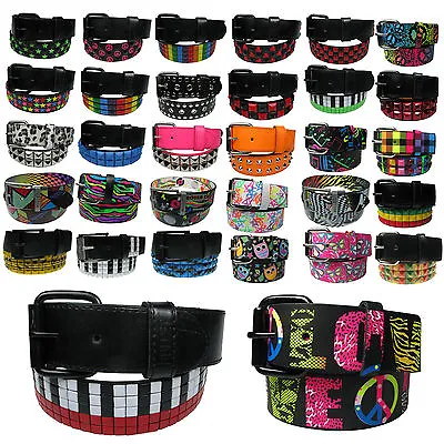 New Pyramid Conical Printed Studded Mens Womens Belt With Removable Buckles • $10.86