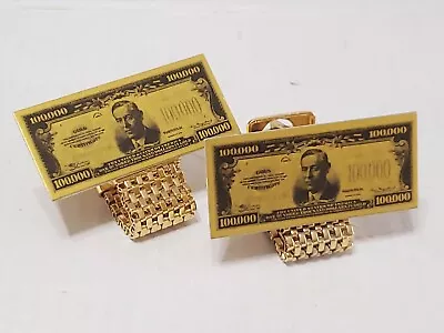 $100000 Gold Certificate Gold Tone Cuff Links  • $14.99