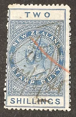 NEW ZEALAND  #AR1 Used; LHM; Queen Victoria; 1882; Blue; Wmk 62; • $2.50