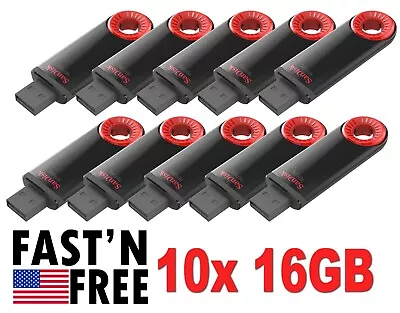 Lot 10 X SanDisk 16GB Cruzer Dial USB Flash Memory Pen Drive SDCZ57-016G 16 GB • $29.99