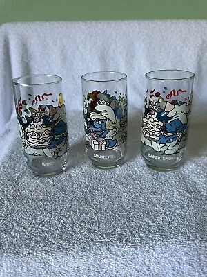 Lot Of (3) Vintage Collectors Smurf Glasses • $10.70