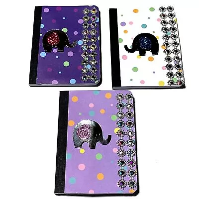 Mini Composition Notebooks Set Of 3 Lined Pages Purple Elephants • $14.88