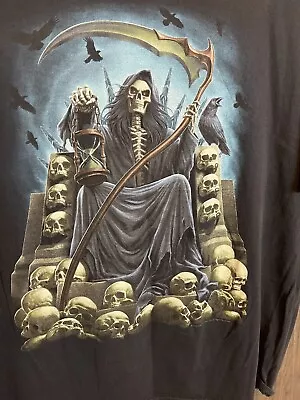 ODM 2018 Grim Reaper Skull Black Short Sleeve T Shirt Size Adult 2XL • $21.99