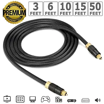 Braided Toslink Digital Fiber Optic Optical Audio Cable SPDIF Dolby DTS • $13.85
