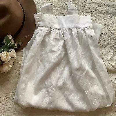 Vintage White Dots Thin Sheer Long Pleated Amish Prairie Cottagecore Apron 34 L • $19.99