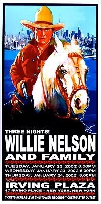 $91 • Buy Willie Nelson Concert Poster Scott Benge NYC 2002