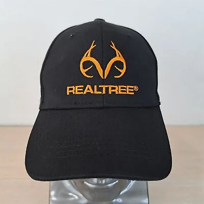 Realtree Antler Logo Adjustable Strapback Baseball Hat/cap Black/orange Outdoor • $11.89