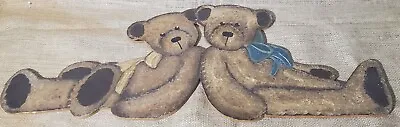 Two BEARS Back To Back SIGN Rustic Country Wall Hanger Plaque Decor Handpainted • $24.99