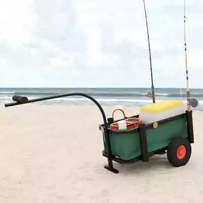 Beach Fishing Hand Trolley Garden Cart Wheels Wagon Pull Wheelbarrow • $158.20