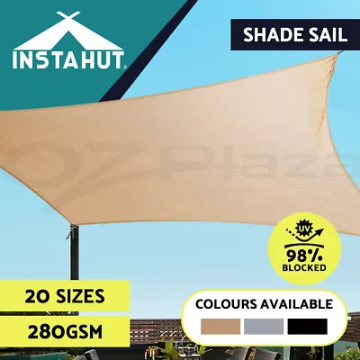 Instahut Shade Sail ShadeCloth Heavy Duty Sun Canopy Triangle Square Rectangle • $79.95