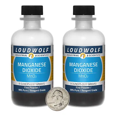 Manganese Dioxide / 1 Pound / 2 Bottles / 99% Pure Reagent Grade / Fine Powder • $33.99