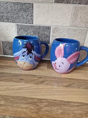 2 X Disney Tams Eeyore Piglet Large Blue Barrel Mug Winnie Pooh Churchill Cup • £0.99