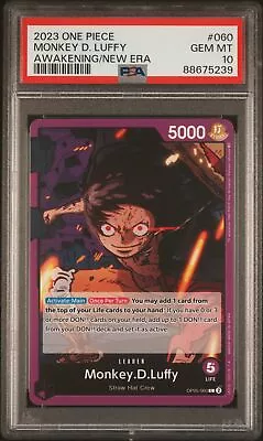 Monkey D. Luffy 2023 One Piece Awakening Of The New Era OP-05 #060 PSA 10 • $39.95